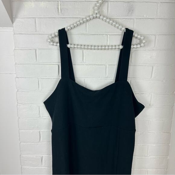 Forever 21 Plus Size Black Ribbed Stretchy Knit Leg Slit Dress Size 3X - Picture 4 of 9